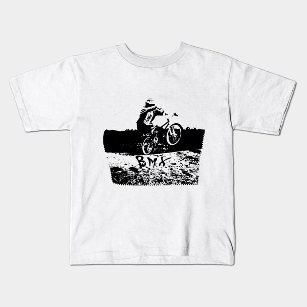 bmx Kids T-Shirt by rickylabellevie